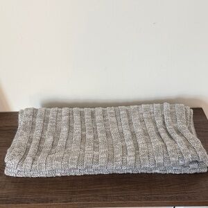 Gray Ribbed Knit Infinity Scarf